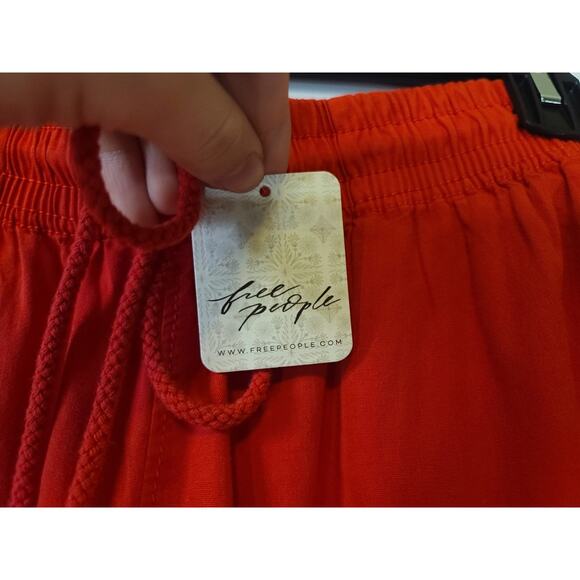 New W/Tag Free People Light Red Saylor Poplin Pull On Shorts XS - Picture 5 of 7